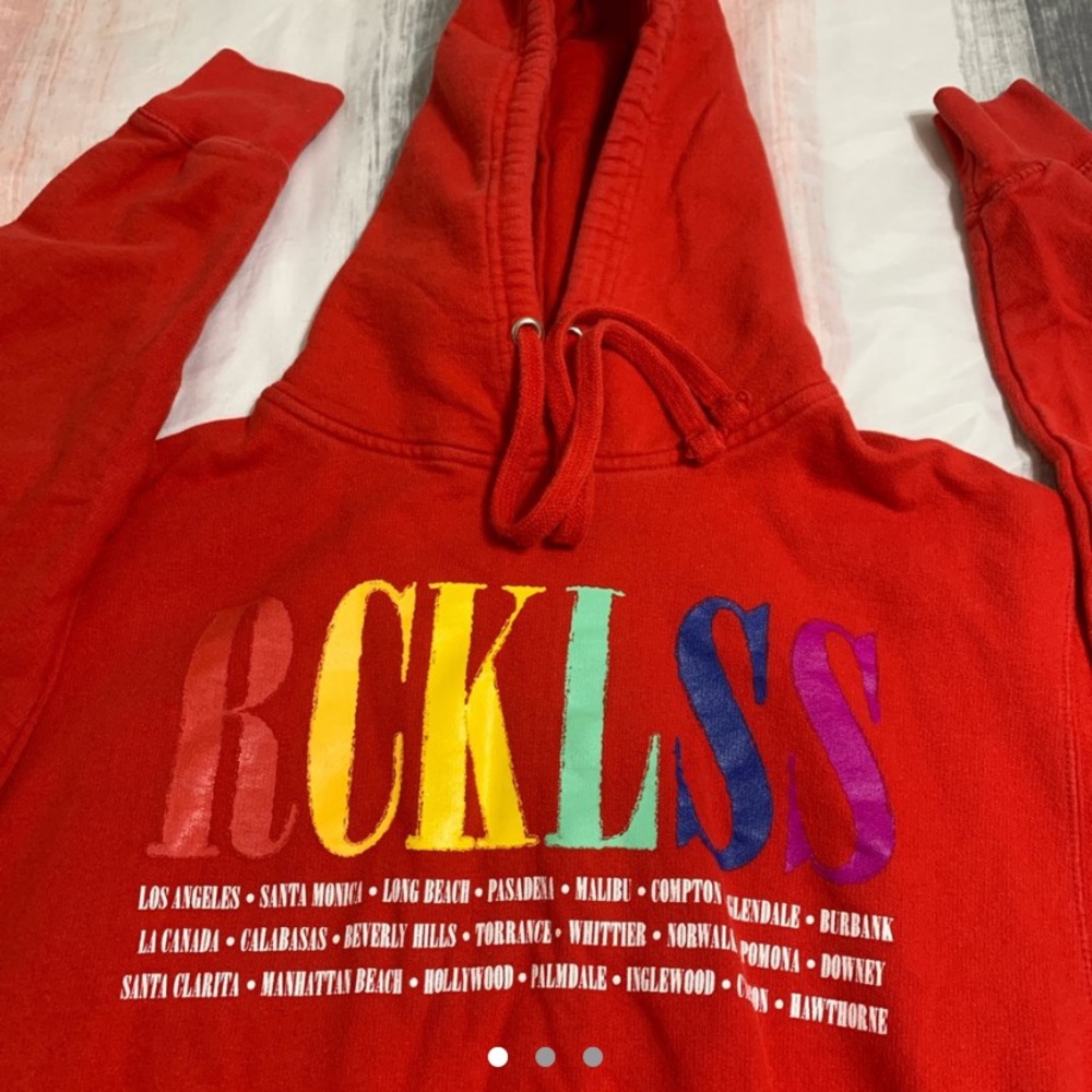 Red young & reckless hoodie